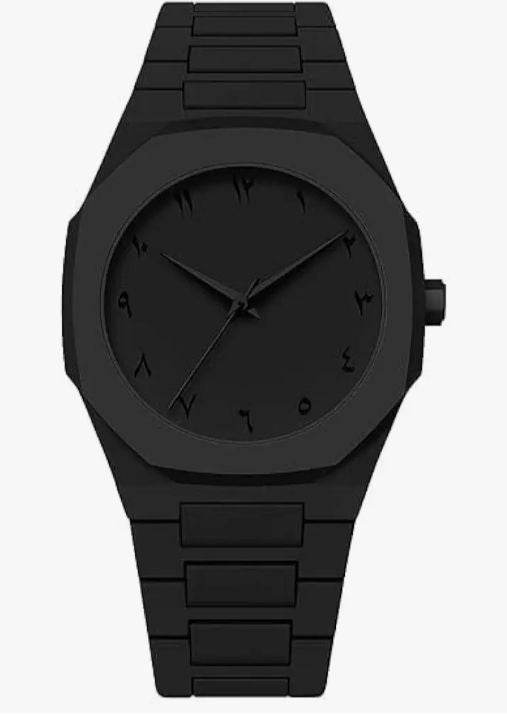 Black Arabic Aura Watch – Lightweight Fiber Body