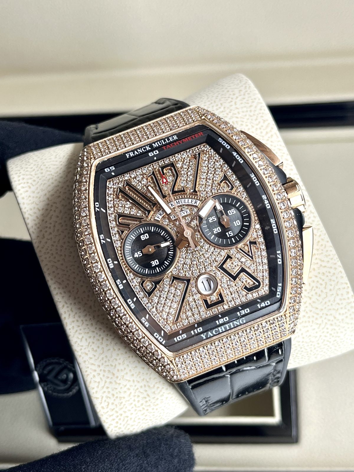 Franck Muller Inspired Watch – Silicon Strap with Leather Stitching